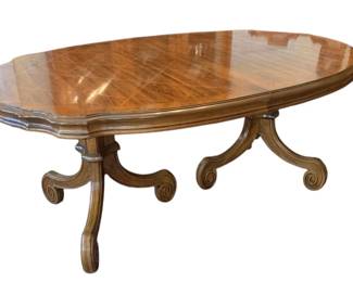 Thomasville Legacy Collection Parquet Pattern with Burl Banding Dining Table
