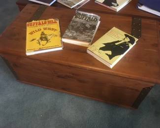Western books & Cedar chest 