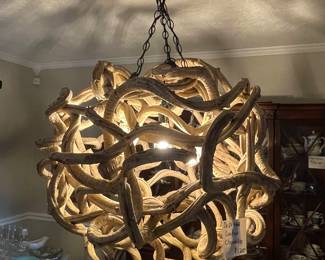Custom drift wood light fixture