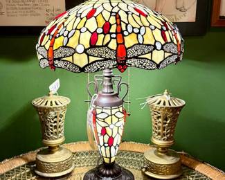 Heavy antique Lamp pair / sold as pair