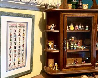 Disney Miniatures /Sells as a collection w/antique little cabinet