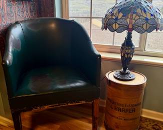 Leather Club Chair / cover fair shape
Several Stain Glass Lamps