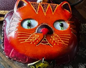 Leather coin purse whimsical