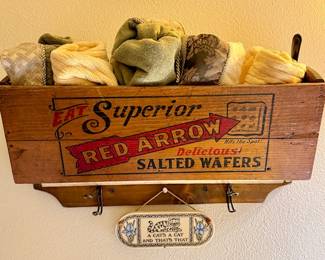 Various Advertising Wood Boxes/panels made many functional uses / Vintage Decor