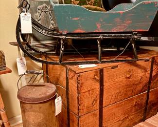 Wood Sleigh Iron Skids