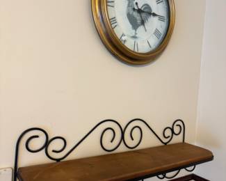 Wall Shelf, Rooster Clock