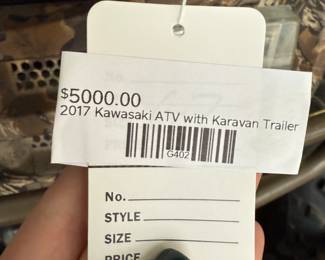 2017 Kawasaki ATV with Karavan Trailer
