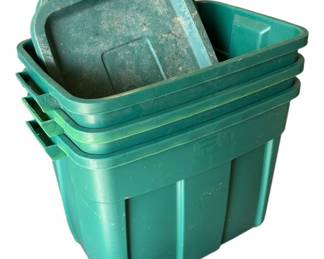 3x Rubbermaid Roughneck Plastic Totes