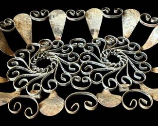 Mid Century Modern Metal Scroll Bowl