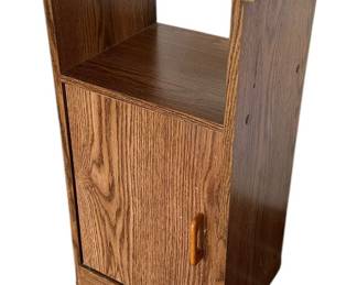 Small Woodgrain Cabinet with Shelf