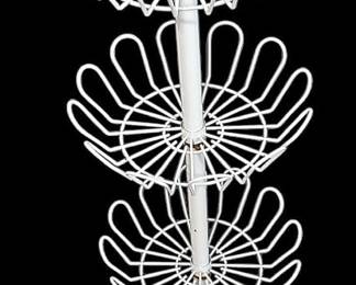 White Metal Rotating Shoe Rack