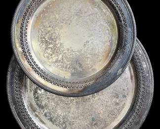 Vintage WM Rogers Silver Plate Trays