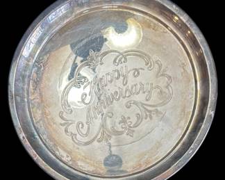 Happy Anniversary Silver Plate Tray