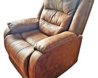Power Recliner in Brown Leather