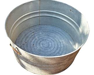 Vintage Galvanized Metal Round Tub