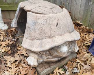 3-pc Concrete Turtle Garden Bench