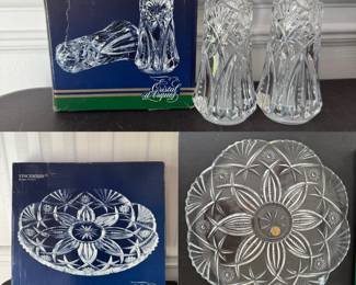 Crystal d’ Arques France Salt/Pepper, and 12-1/2” Platter