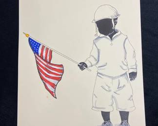 Original work on paper, "I Won't Forget Who Fought for Us"