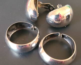 Silver non-pierced earrings