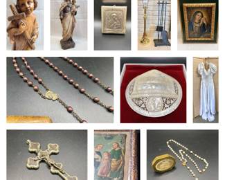 Antique religious relics and objects offered by a specialty dealer!