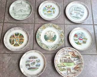 Souvenir plates from New Orleans, Miss, Louisiana, etc