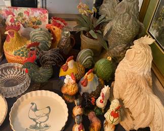Assorted Rooster and Chicken Decor
