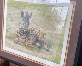 Signed Charles Face' "Zebra Foal" Print