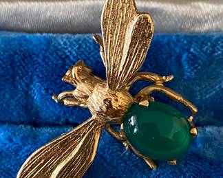 Small 14K Gold Bug Brooch