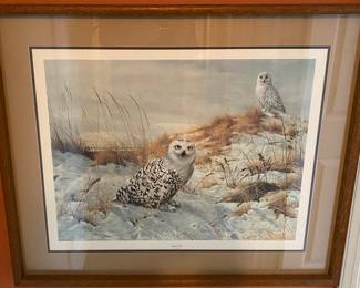 Signed and Numbered Charles Frace' "Snowy Owls" Print