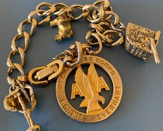Named American Airlines Stewardess Corps Charm Bracelet