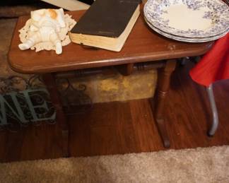 table, dishes, doll