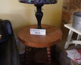 stained glass lamp, parlor table
