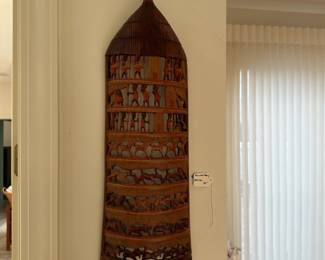 F53 - $30. African Wall Hanging. Measures 8.5" wide x 24.5" tall. 