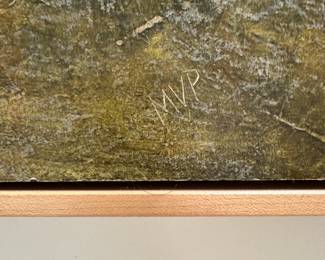 F52 - $2250. Original Painting "Elk Mountain Sunrise" by Victoria Pinney. Measures 41" square. Signed MVP. 