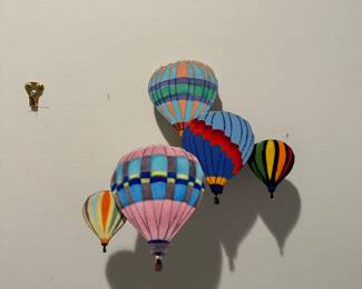 F101 -$75. Bovano of Cheshire Hot Air Balloons - Painted Enamel. Measures 9" x 9". 