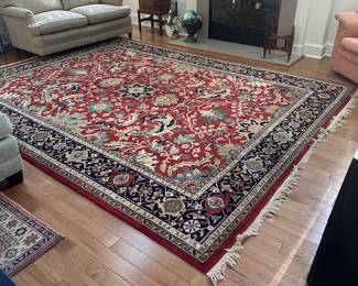 F34 - $475. Hand Made in India - Wool.   Measures 9' Wide x 11' Long