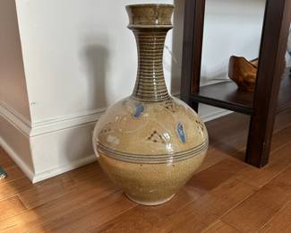 F27 - $250. Gorgeous Mark Hewitt Pottery Floor Vase.  73rd Firing. Large Floor Vase measures  11.5" Wide x 19" Tall