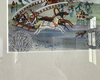 F49 - $30. Original Russian Art. Signed A. Kanegatt. Measures 12" x 10.5" 