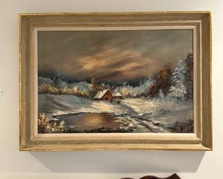 F105 - $250. Original Painting Signed Fenton. Measures 42.5" x 30.25". "Morristown"