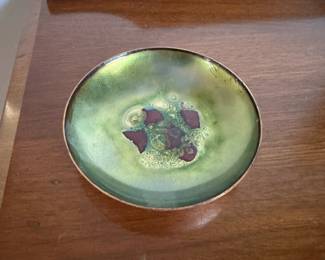 F87 - $25. Leon Statham Signed Enamel on Copper Bowl. 
