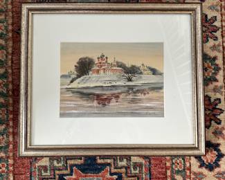 F50 - $30. Russian Original Art. Signed "Tempoba". Measures 15" x 12.5" 