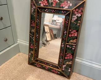 F8 - $75. Reverse Painted Mirror.  Measures 16" x 23.5". 