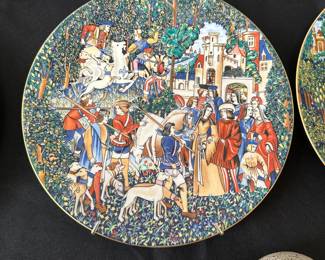 F65 - $25.   Limoges France R Haviland & C. Parton 1976 Limited Ed #6 .  " Hunt of the Unicorn"  Measures 9 7/8". 