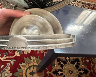 F46 - $40. Levenger Globes 50 Years of Art Deco Globe.  Measures 11" Wide x 17" Tall