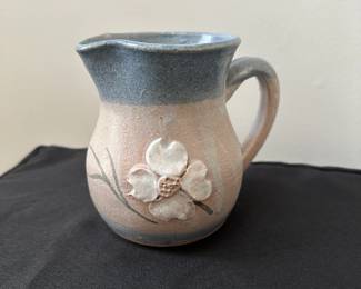 F69 - $20.  Small Dogwood Pottery Pitcher. 