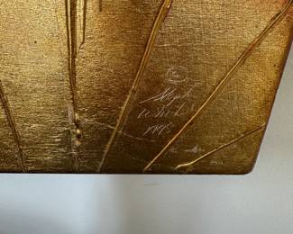 F1 - $550. Stephen White Original Painting on wood. Dated 1998. Measures 24" x 23.75". 