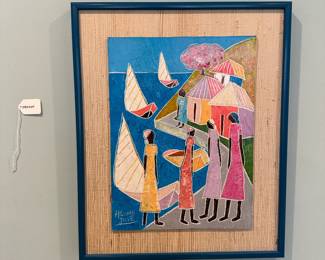 F13 - $125. Original Art by Hilome Jose - Haitian Artist. Measures 17.5" x 21.25". 