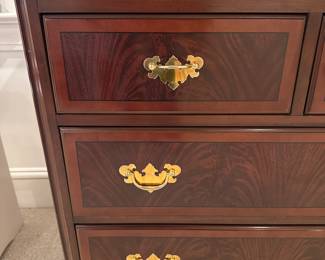F111 - $450. Drexel Dresser with Mirror. Measures 66" long x 19" deep x 30.5" tall. Mirror is 25" x 48". All drawer slide. Very good condition!