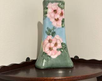 F102 - $20. Floral Hand Painted Vase. 