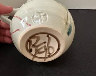 F70 - $20. Jim Reno Pottery Pitcher. 